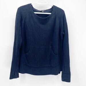 Barefoot Dreams cozychic lite fuzzy ho Lo thumb holes warm shirt black soft sz S